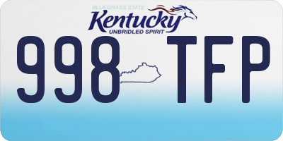 KY license plate 998TFP