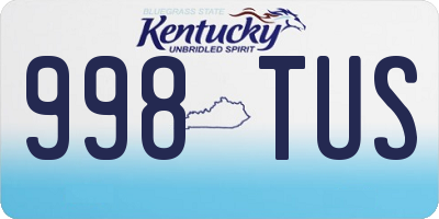 KY license plate 998TUS
