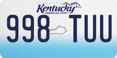 KY license plate 998TUU