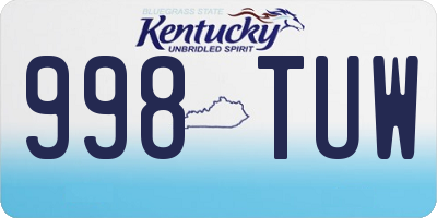 KY license plate 998TUW