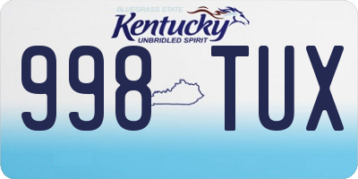 KY license plate 998TUX