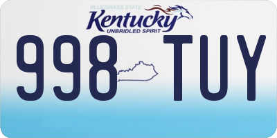 KY license plate 998TUY