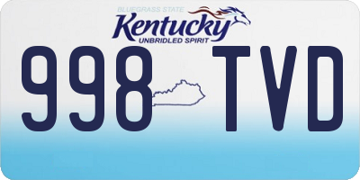 KY license plate 998TVD