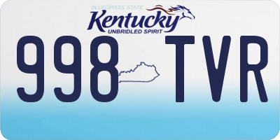 KY license plate 998TVR