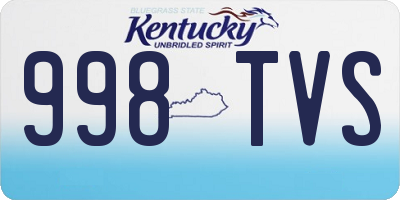 KY license plate 998TVS