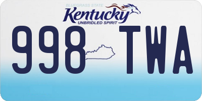 KY license plate 998TWA