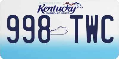 KY license plate 998TWC
