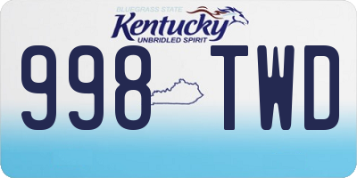 KY license plate 998TWD