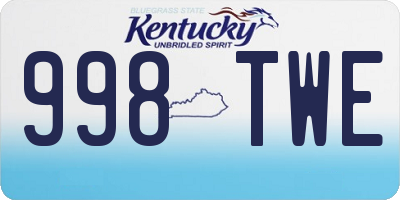 KY license plate 998TWE