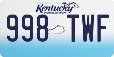 KY license plate 998TWF