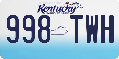 KY license plate 998TWH