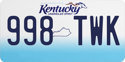KY license plate 998TWK