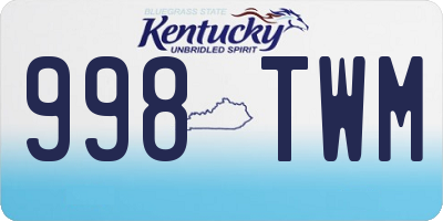 KY license plate 998TWM