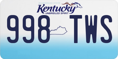 KY license plate 998TWS