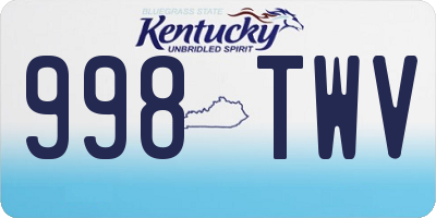 KY license plate 998TWV