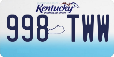 KY license plate 998TWW