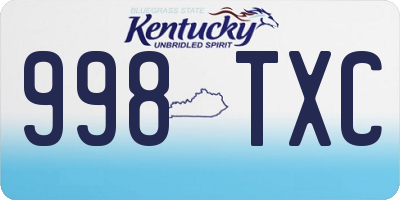 KY license plate 998TXC