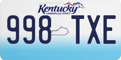 KY license plate 998TXE