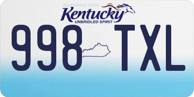 KY license plate 998TXL