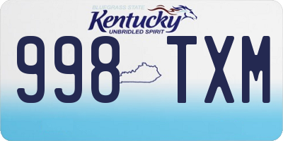 KY license plate 998TXM