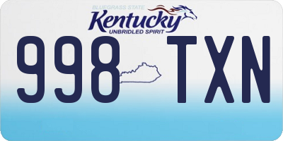 KY license plate 998TXN