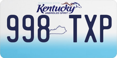 KY license plate 998TXP