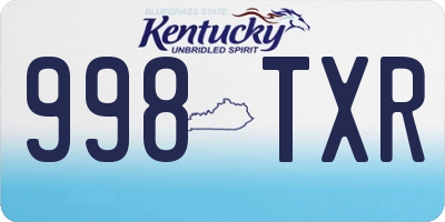 KY license plate 998TXR