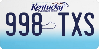 KY license plate 998TXS
