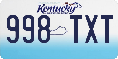 KY license plate 998TXT