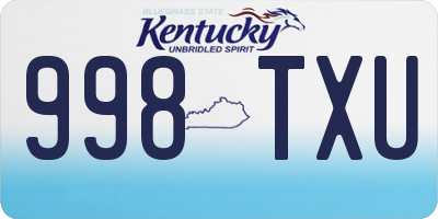 KY license plate 998TXU