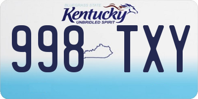 KY license plate 998TXY