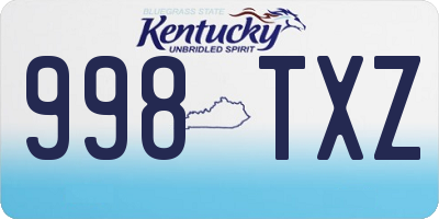 KY license plate 998TXZ