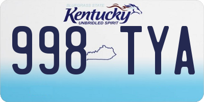 KY license plate 998TYA