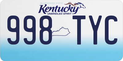 KY license plate 998TYC