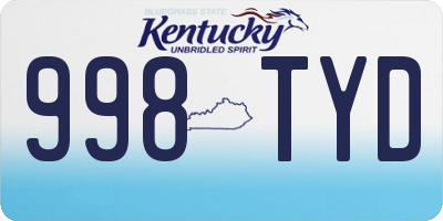 KY license plate 998TYD