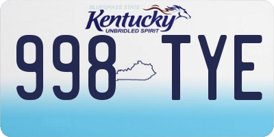 KY license plate 998TYE