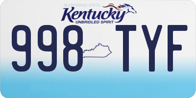 KY license plate 998TYF