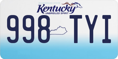 KY license plate 998TYI