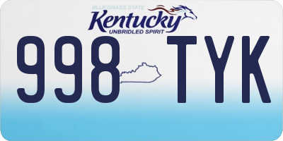KY license plate 998TYK