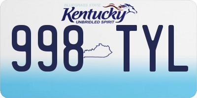 KY license plate 998TYL