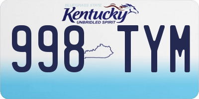KY license plate 998TYM