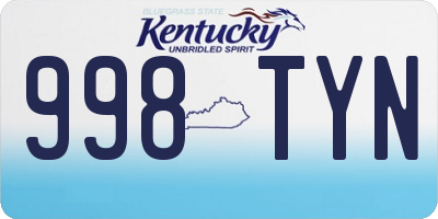 KY license plate 998TYN
