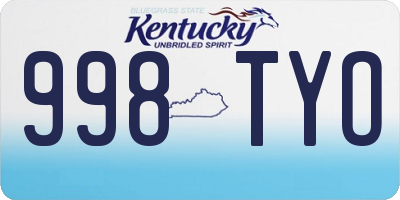 KY license plate 998TYO