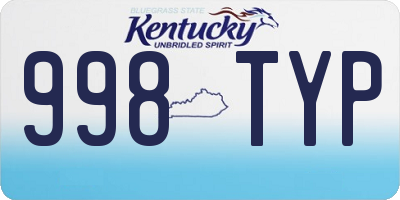 KY license plate 998TYP