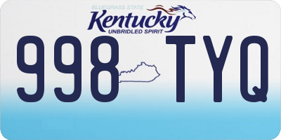 KY license plate 998TYQ