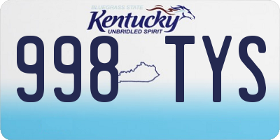 KY license plate 998TYS