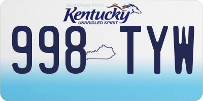KY license plate 998TYW