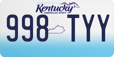 KY license plate 998TYY