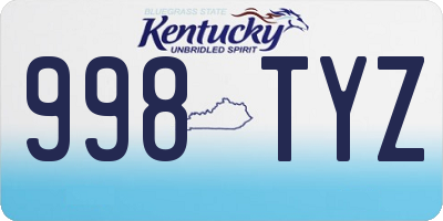 KY license plate 998TYZ