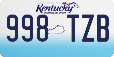 KY license plate 998TZB